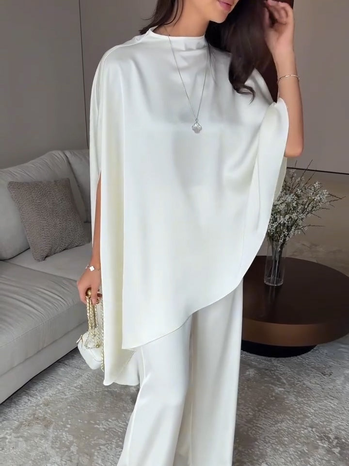 Samantha Satin Top and Trousers Set