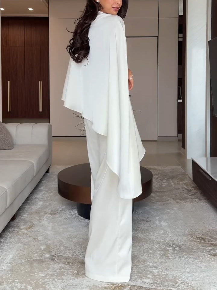 Samantha Satin Top and Trousers Set