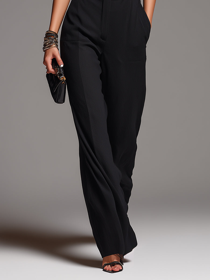 Celeste Chiffon Blouse and Wide-Leg Trousers Set