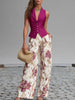 Lila Floral Print Trousers Set