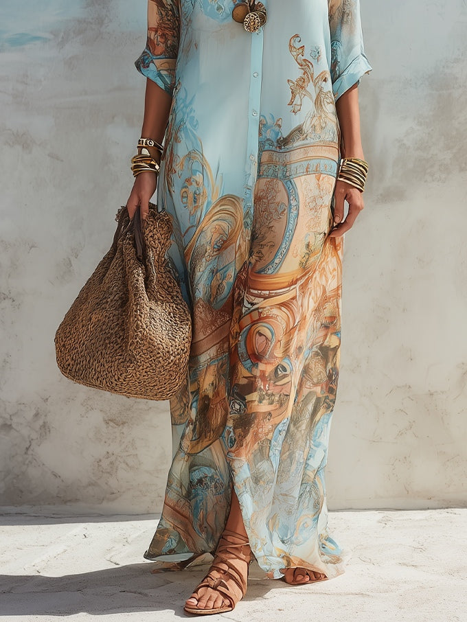 SERENA™ – Mediterranean Shirt Dress