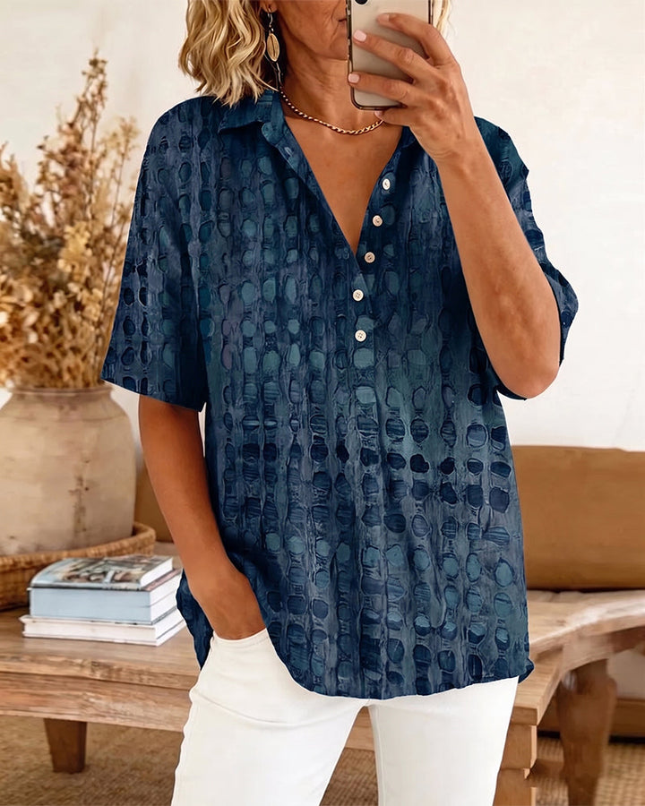 ANNE™ – Painted Spot Button Blouse