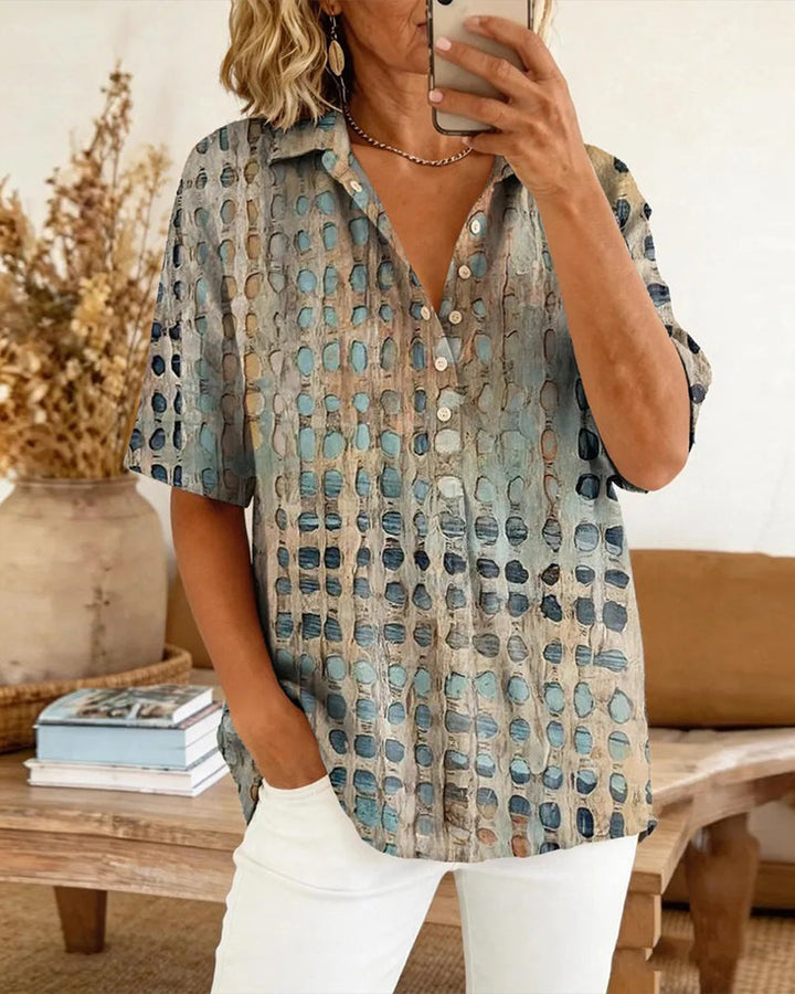 ANNE™ – Painted Spot Button Blouse