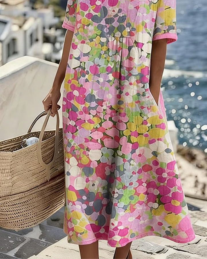 ISABELLE™ – Floral Print Midi Dress