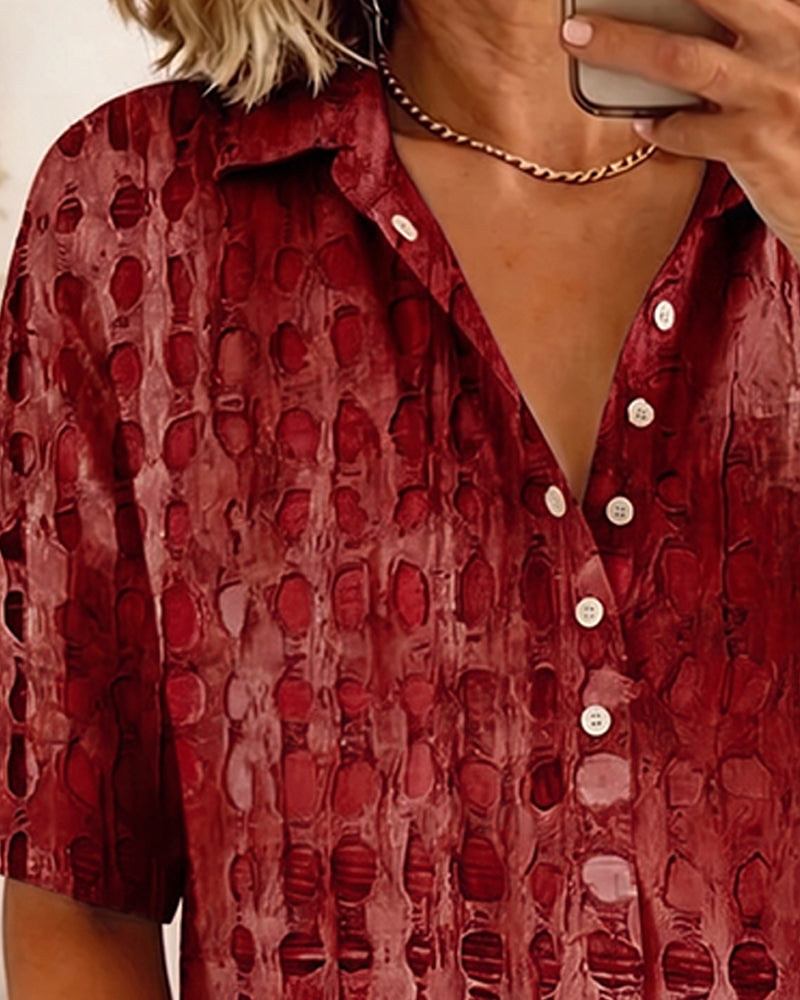 ANNE™ – Painted Spot Button Blouse