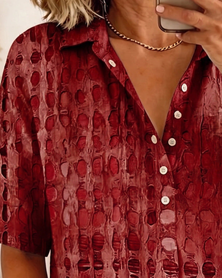ANNE™ – Painted Spot Button Blouse