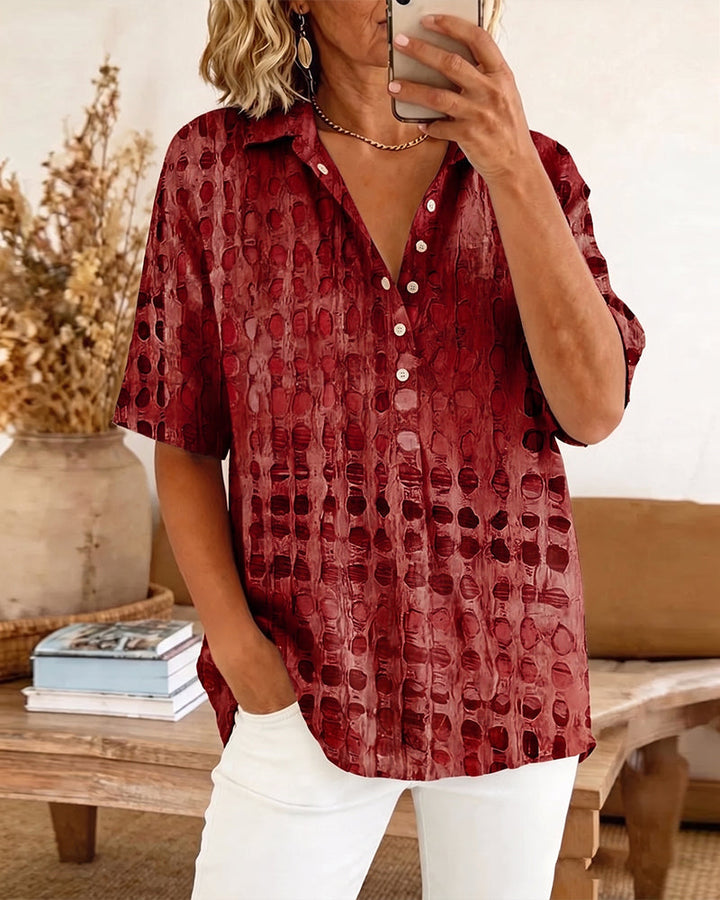 ANNE™ – Painted Spot Button Blouse