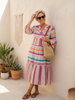 HELENA™ – Bold Boho Print Midi Dress