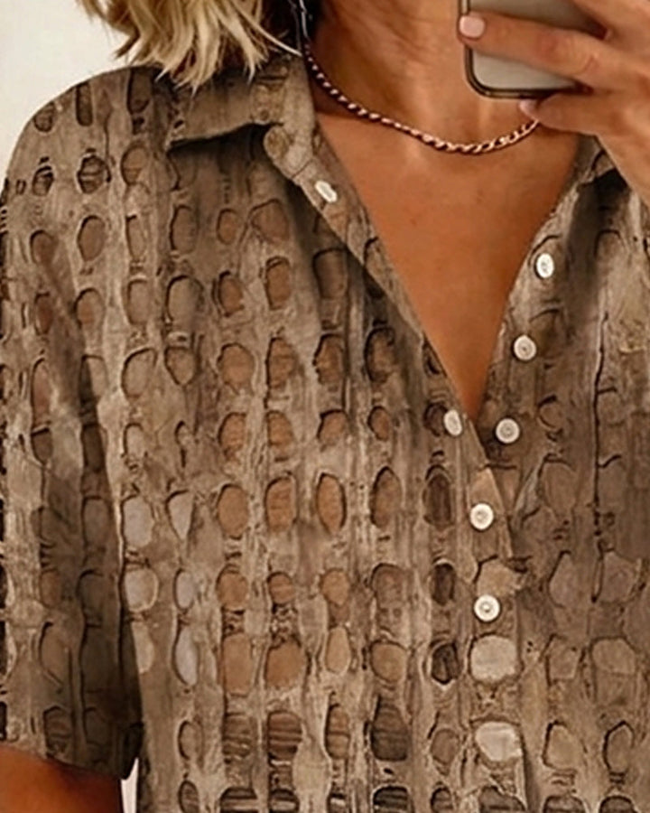 ANNE™ – Painted Spot Button Blouse
