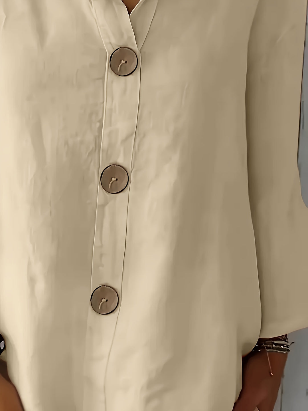 ELOISE™ – Relaxed Linen-Feel Button Blouse
