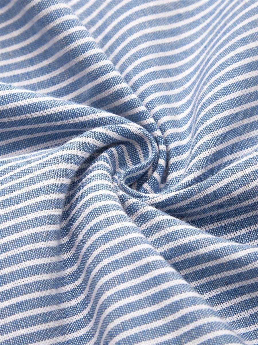 BEATRICE™ – Breathable Pinstripe Midi Dress