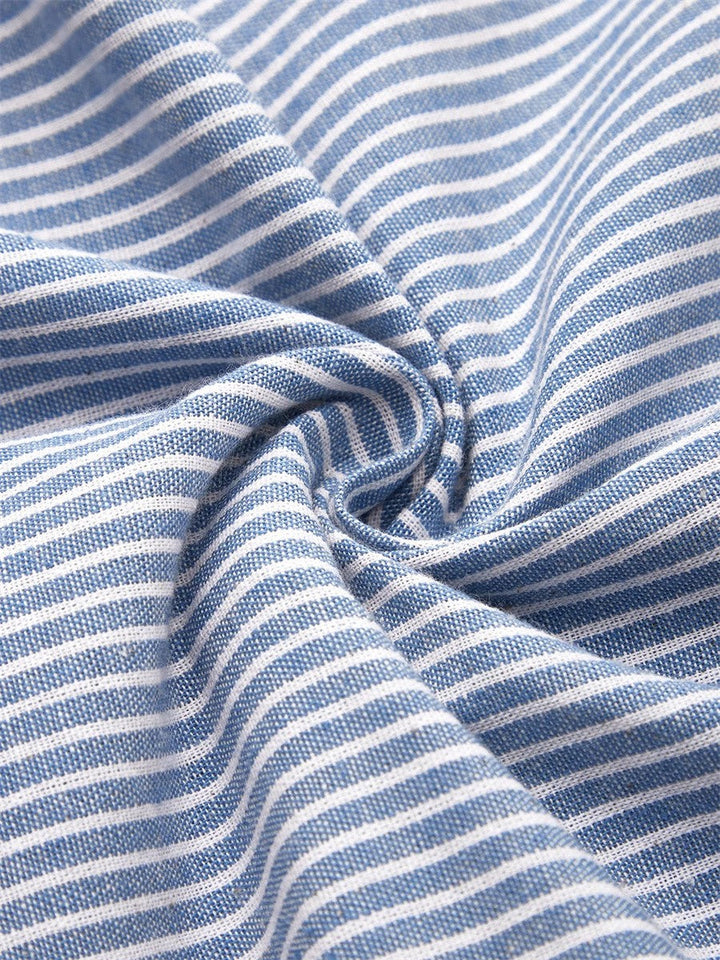 BEATRICE™ – Breathable Pinstripe Midi Dress