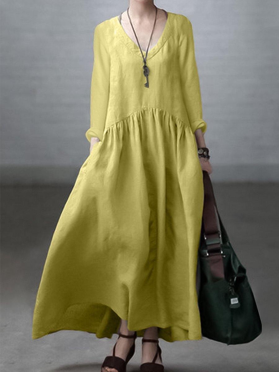 CLARA™ - Relaxed Cotton-Linen Maxi Dress