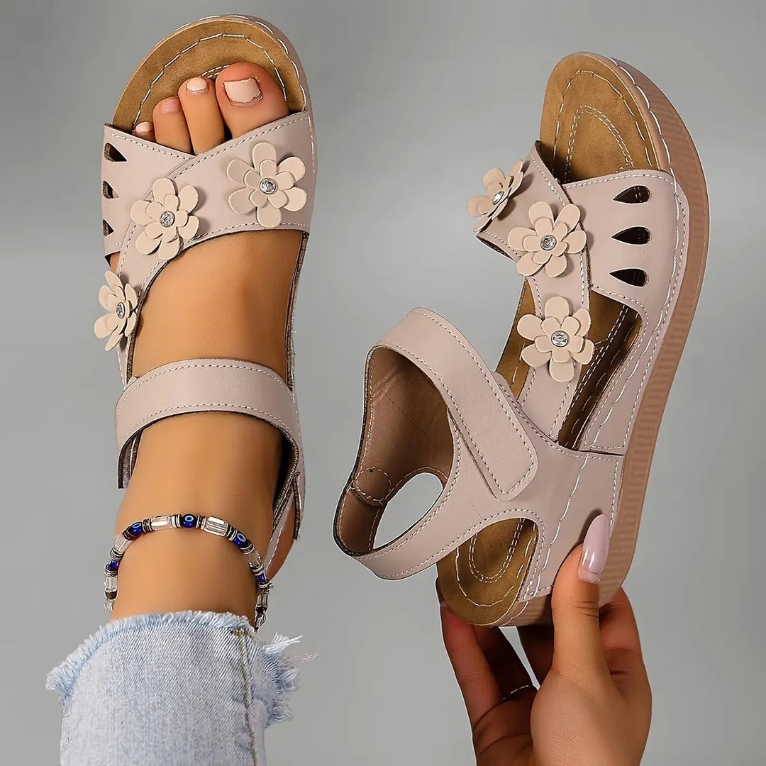 Flora™ Floral Detail Comfort Sandal – Feminine Style
