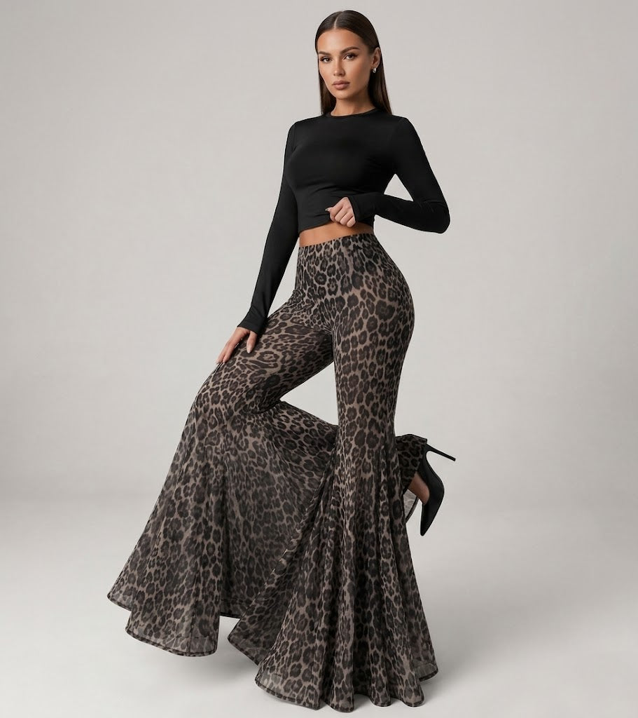 ANOUK™ – Leopard Print Wide Flare Trousers