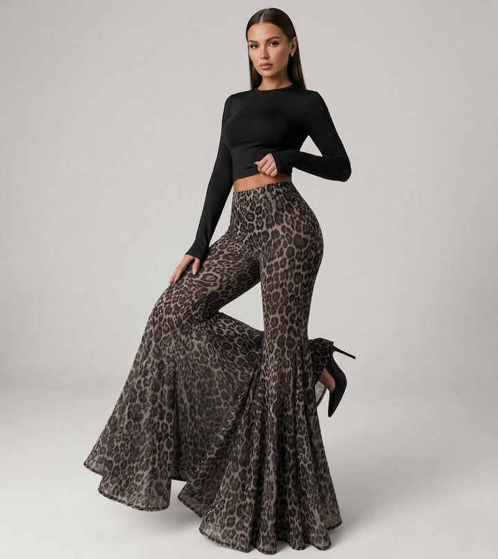 ANOUK™ – Leopard Print Wide Flare Trousers
