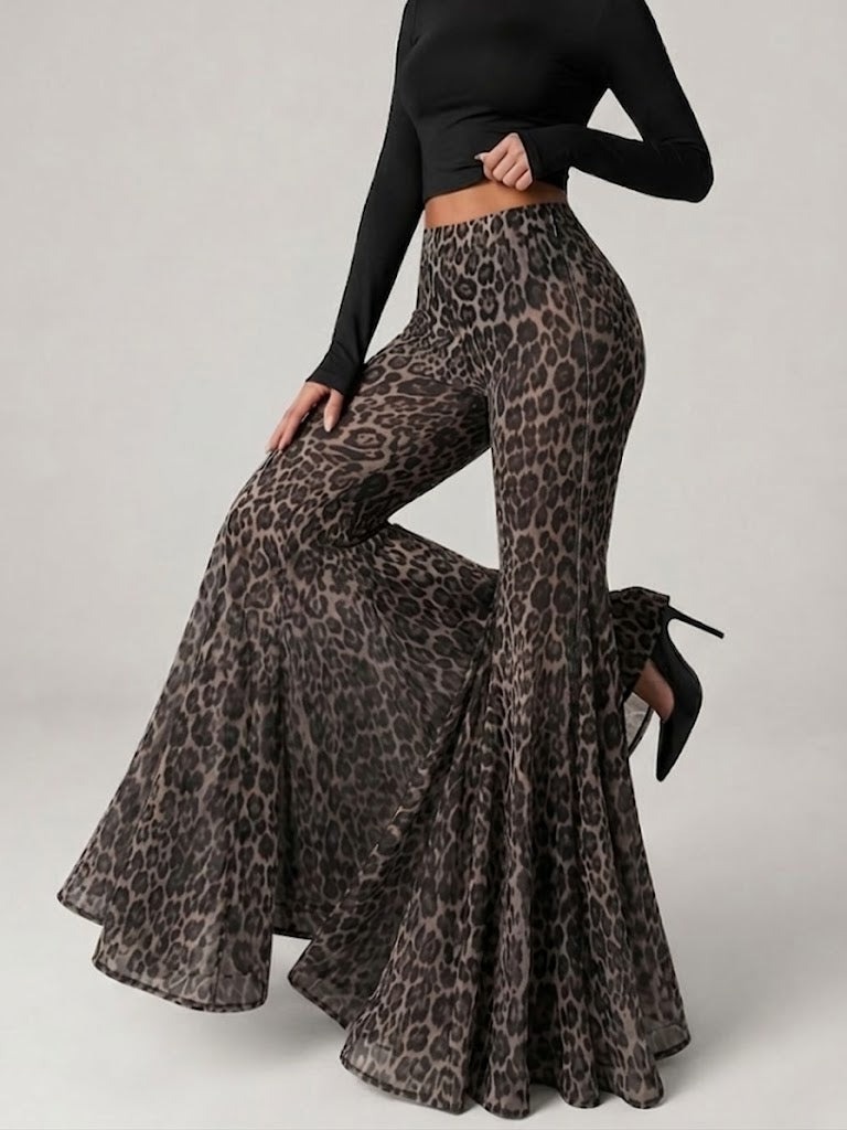 ANOUK™ – Leopard Print Wide Flare Trousers