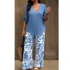 RENÉE™ –Botanical Print Two-Piece Lounge Set