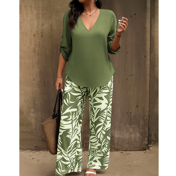 RENÉE™ –Botanical Print Two-Piece Lounge Set