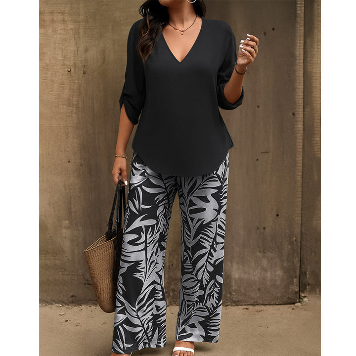 RENÉE™ –Botanical Print Two-Piece Lounge Set