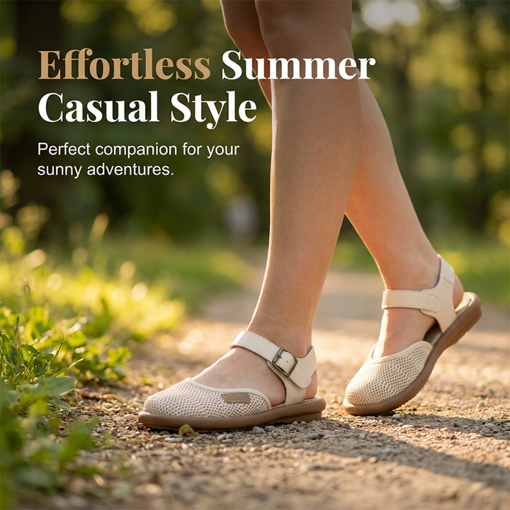 Wren™ | Breathable Mesh Flat Sandals with Ankle Strap
